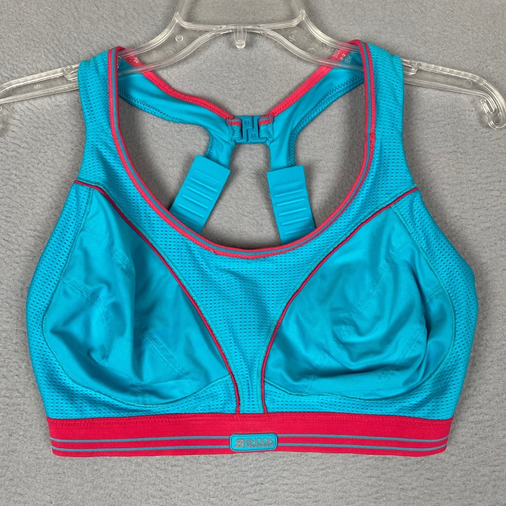 Shock Absorber Ultimate Run B5044 High Impact Sports Bra Womens 36E Blue Pink